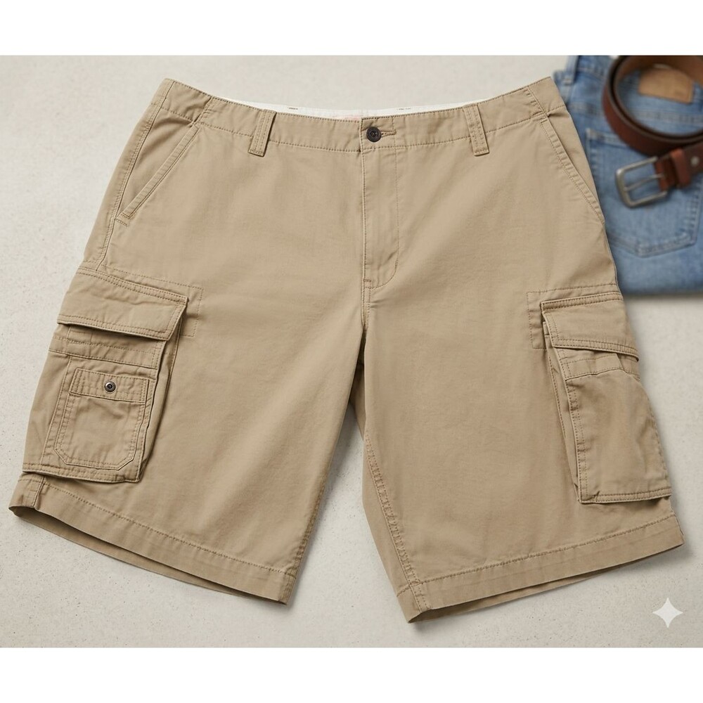 Dockers Men’s Cargo Shorts 38 Khaki Cotton Multi‑Pocket Casual Utility Outdoor